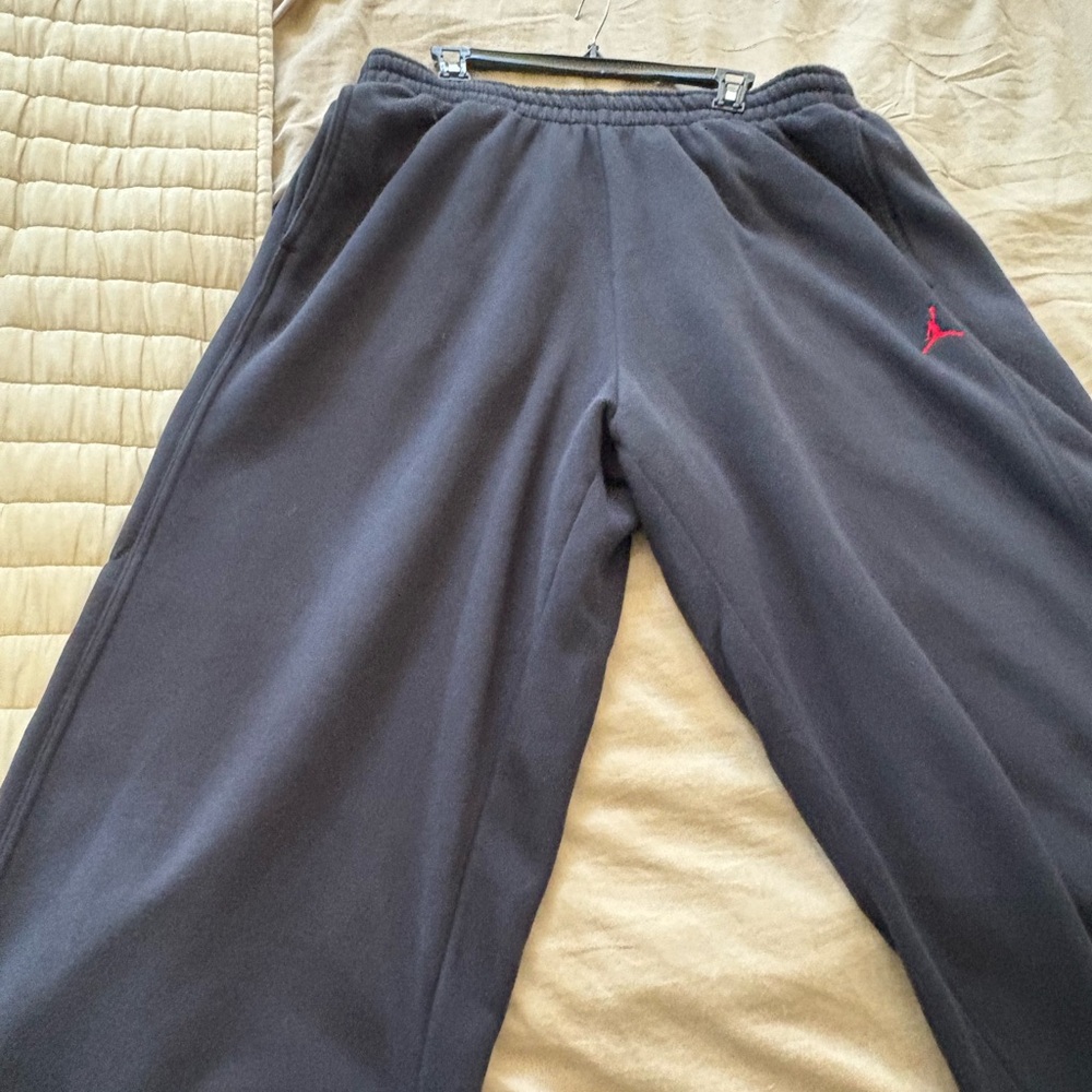 Used Jordan Brand Black Open Hem Adjustable Sweat pants Size 3XL